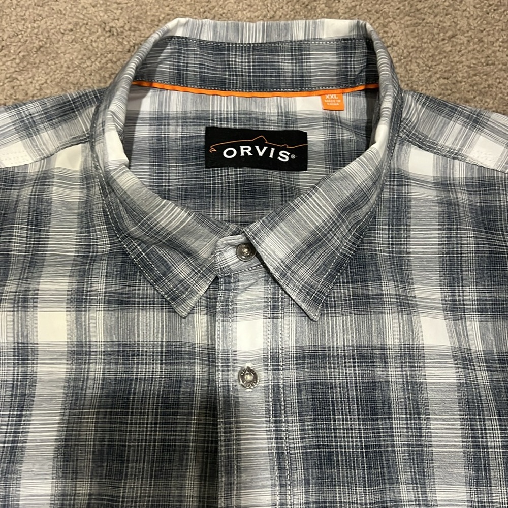 Orvis Long-sleeve Trout Bum Button-Up Shirt Vented Fishing EUC XXL - Picture 3 of 9